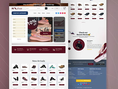 M-shoe app branding design illustration ui ux web design