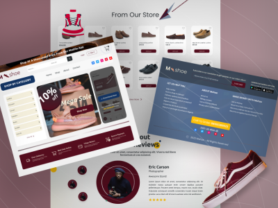 M-shoe app branding design illustration ui ux web design