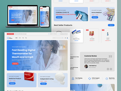 Your Medstore responsive Landing page branding design graphic design illustration ui ux web design