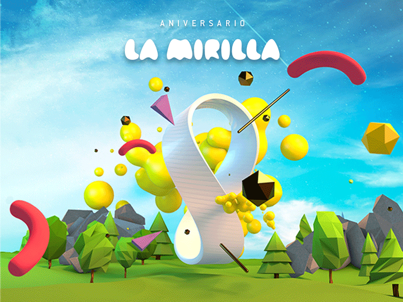 LA MIRILLA — 8 ANIVERSARIO LOOP advertising animaiton brand c4d campaign design festival identity branding independent lamirilla loop render