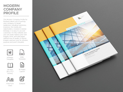 Modern Company Profile advertising annual report booklet business business plan catalog company profile cover design editable graphic design layout magazine portfolio publication template