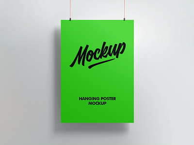Free Hanging Poster Mockup