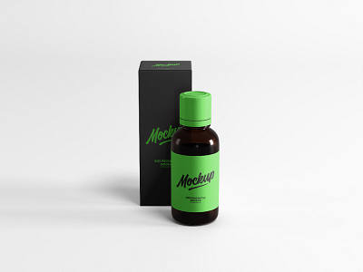 Free Medicine Bottle & Box Mockup bottle box download free medicine mockup packaging