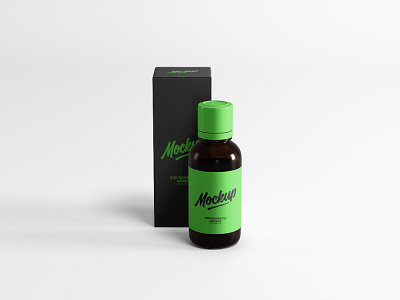 Free Medicine Bottle & Box Mockup