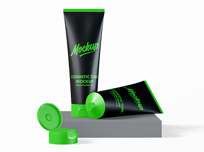 Free 2 Cosmetic Tube 250ml Mockup cosmetic download free mockup tube