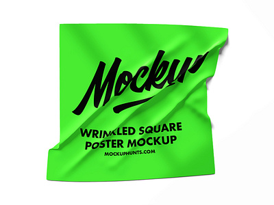 Free Wrinkled Square Poster Mockup brochure download free mockup poster square