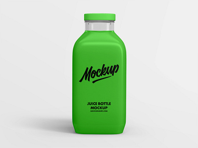 Free 350ml Juice Bottle Mockup (PSD)