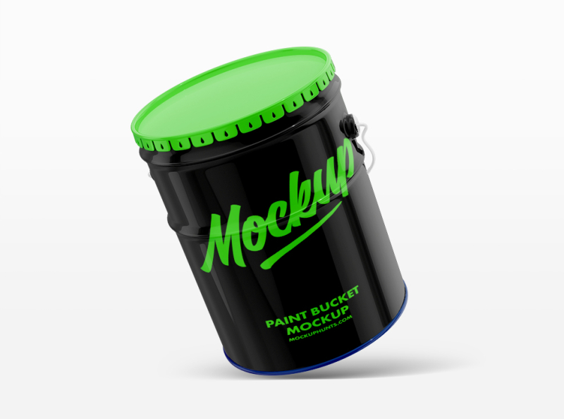 Premium PSD  Plastic paint bucket packaging mockup