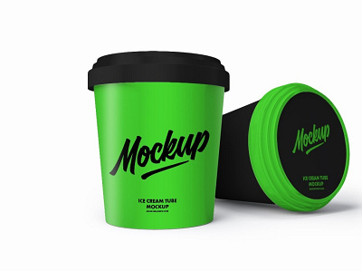 Free Ice Cream Tube Mockup bucket download free ice cream mockup packaging tube