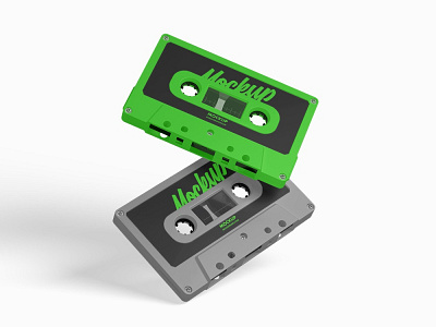 2 Free Floating Cassette Tape Mockup cassette download floating free mockup psd