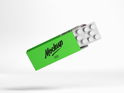 Free Pill Box Packaging Mockup