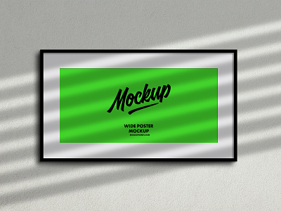 Free Wide Frame Poster Mockup download frame free mockup poster psd wide