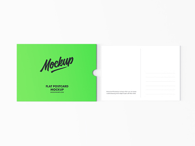 Free Flat Postcard Mockup