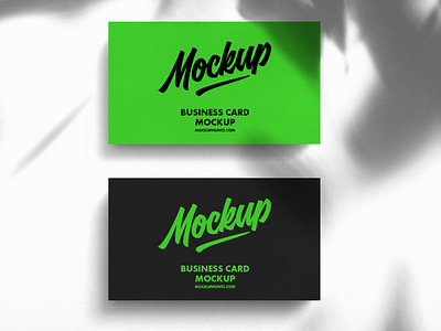 Free Shadow Overlay Standard Business Card Mockup