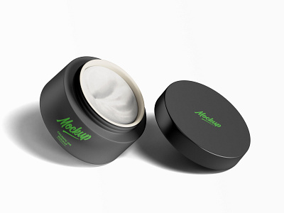 Free Rounded Cosmetic Jar Mockup