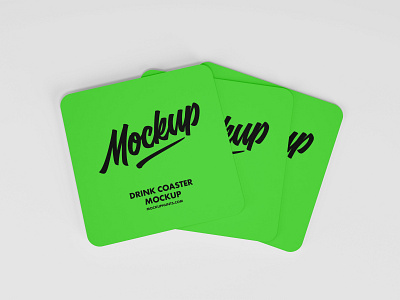 Free Paper Drink Coaster Mockup