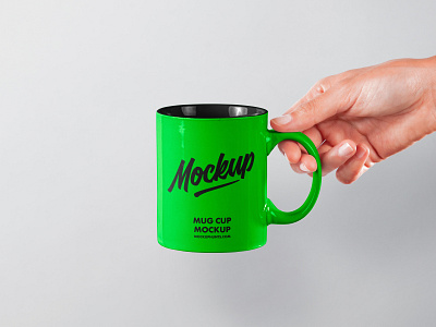 Free Hand Holding Classic Mug Mockup