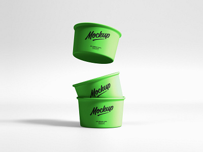 Free Ice Cream Cups Mockup branding cup mockup download free ice cream ice cream cup mockup packaging mockup psd mockup