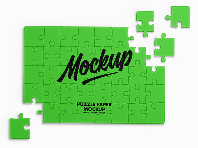 Free Puzzle Paper Mockup