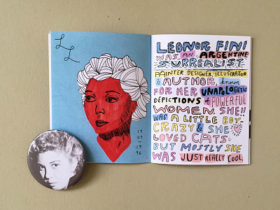 Hey Lady! zine for Leonor Fini editorial layout self published typography zine