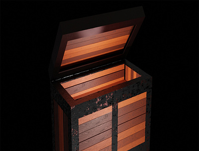 Ancient safe-deposit box 15th century ancient design fantasy furniture game old security wood