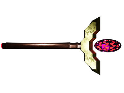 magic wand with stones glowing crystals blender crystals cycle design magic rendering simple