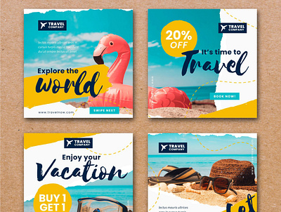 Travel story and travel sale instagram post design adobe illustrator branding design flyer design graphic design illustration instagram poster design social media post