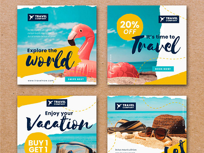 Travel story and travel sale instagram post design