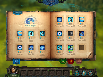 Spellbook for mmorpg game design game gui game interface games ui