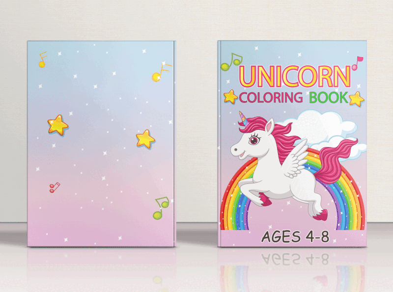 Unicorn Coloring Book For Kids amazon book cover book cover design coloring book coloring book for kids cover dersign cover design for kdp unicorn book unicorn coloring book