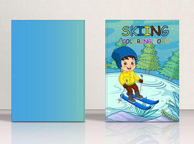 Skiing Coloring Book amazon book cover book cover design coloirng book coloring book for kdp cover design for kdp design graphic design illustration skiing coloring book ui
