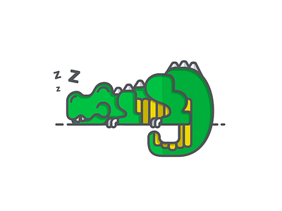 Sleepy Dino Illustration