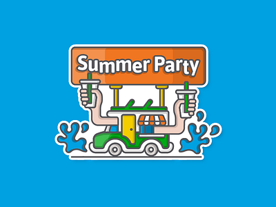 Summer Party Illustration food truck illustration summer summer party tumblers