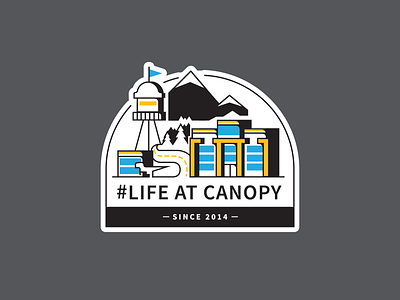 Life at Canopy building canopy dinosaur illustration landscape sticker
