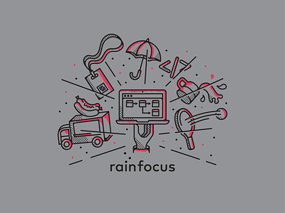 T-shirt Illustration company company culture event food truck illustration laptop offsite rainfocus shirt swag tshirt
