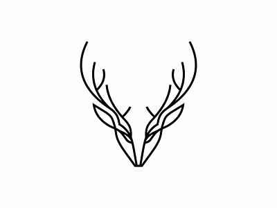 Deer Head abstract animal initial inspiration line line art lineart linework logo minimalist modern monogram simple