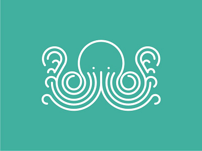 Octopuss abstract cirlcle lineart logo ocean octopus