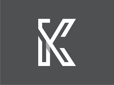 K bold graphic initial k logo monogram simple