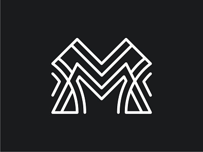 M abstract illustration initial lineart logo m monogram