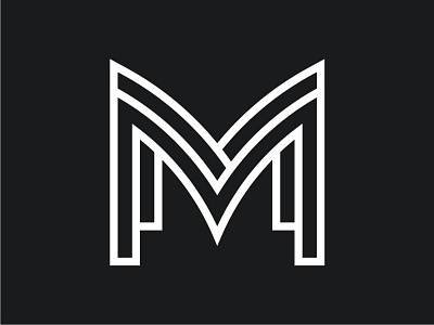 Monogram M abstract fashion illustration initial lineart logo m monogram