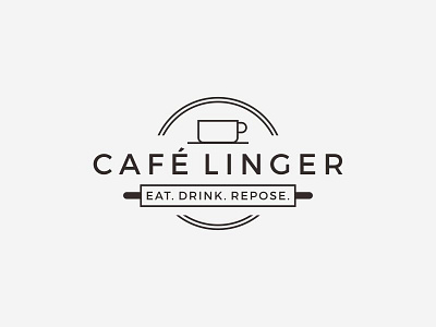 Cafe Linger Oke cafe drink line art logo minimalist restaurant