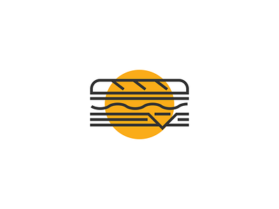 Burger burger drink food line art logo minimalist