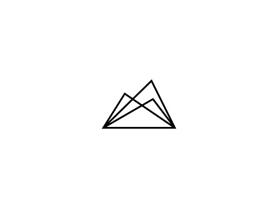 Mountain peak line art logo monogram monoline mountain peak software start up
