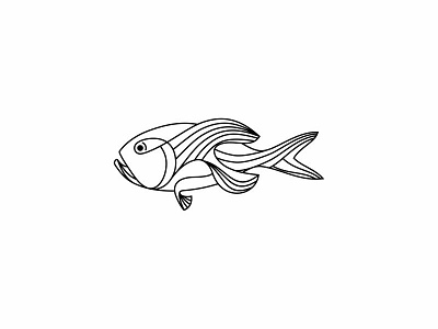 fish abstract fish initial inspiration line art lineart logo minimalist modern monogram simple