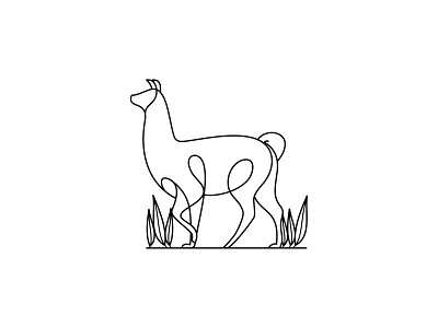 llama abstract animal initial inspiration line art lineart llama logo minimalist modern monogram simple