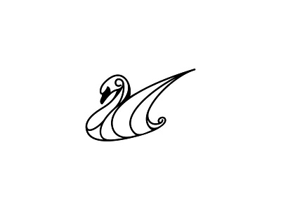 swan abstract design goose illustration inspiration lineart logo minimalist modern monogram simple swan