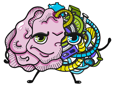 Chaotic brain brain branding design illustration logo technology ui web