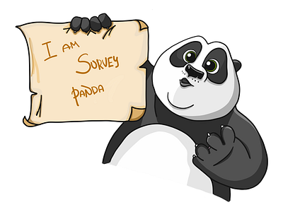 I'm survey panda cartoon character funny illustration panda survey