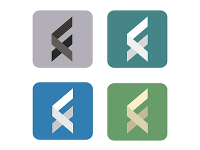 Logo - Fika app branding design f fika flat icon illustration logo origami strip
