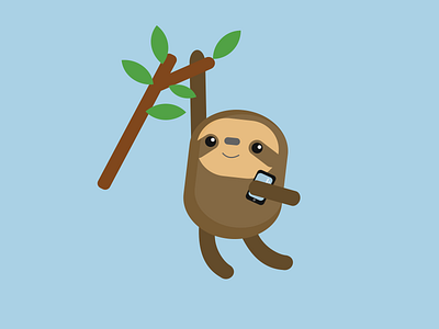 Sloth brown cute funny graphic iphone sloth tree